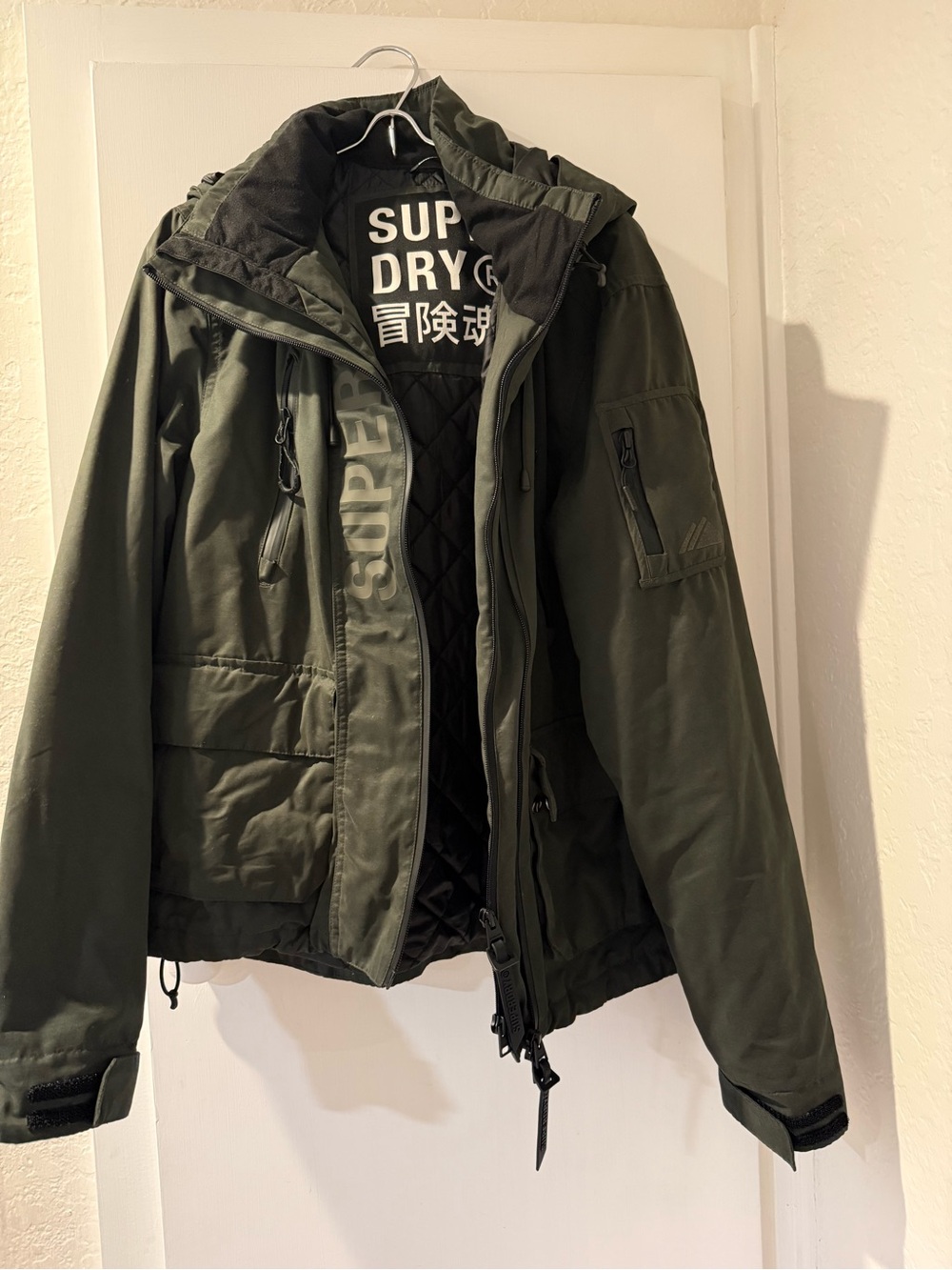 Superdry Women’s Olive Green Military Field Jacket with Hood